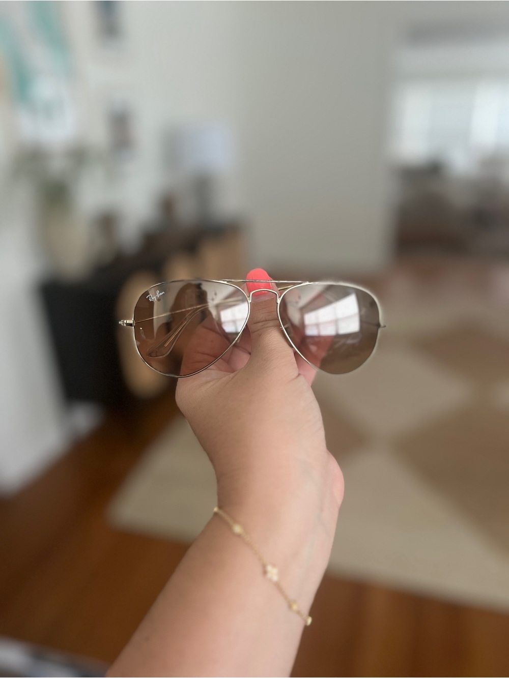 Ray-Ban Aviator Sunglasses with Brown Lenses and Silver Frame
